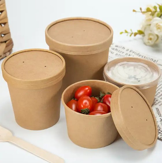 Kraft Paper Food Containers Ice Cream Food Paper Cups
