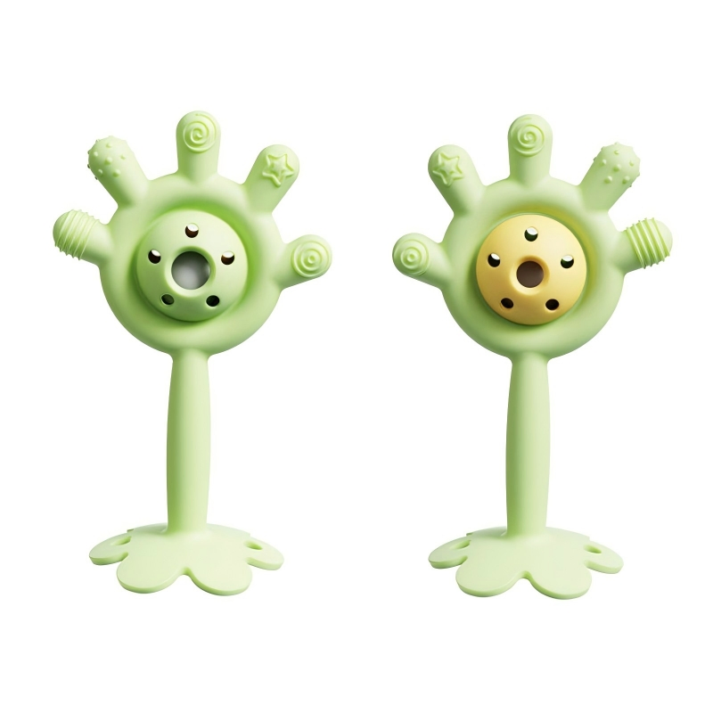 Anti-Hand-Chewing Soft Teething Toy Infant Windmill Rattle Teething