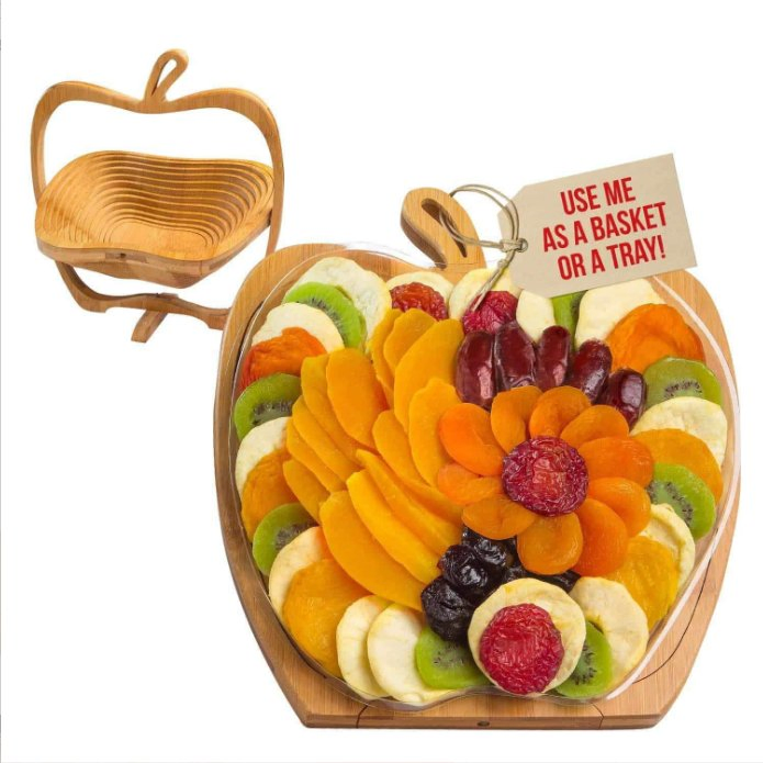 Apple Dried Fruit Gift Tray Turns Into Fruit Basket, Dried Fruit & Trail Mix - Corporate Gifting, Holiday Gifting