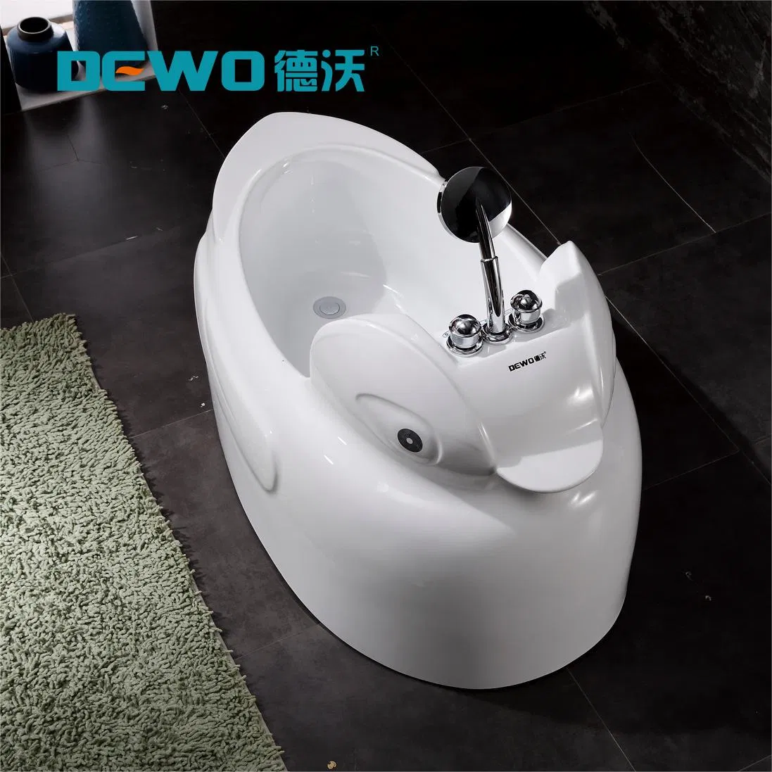 1.2m Lovely Duckling Shaped Mini Acrylic Children SPA Soaking Bathtub with Faucet