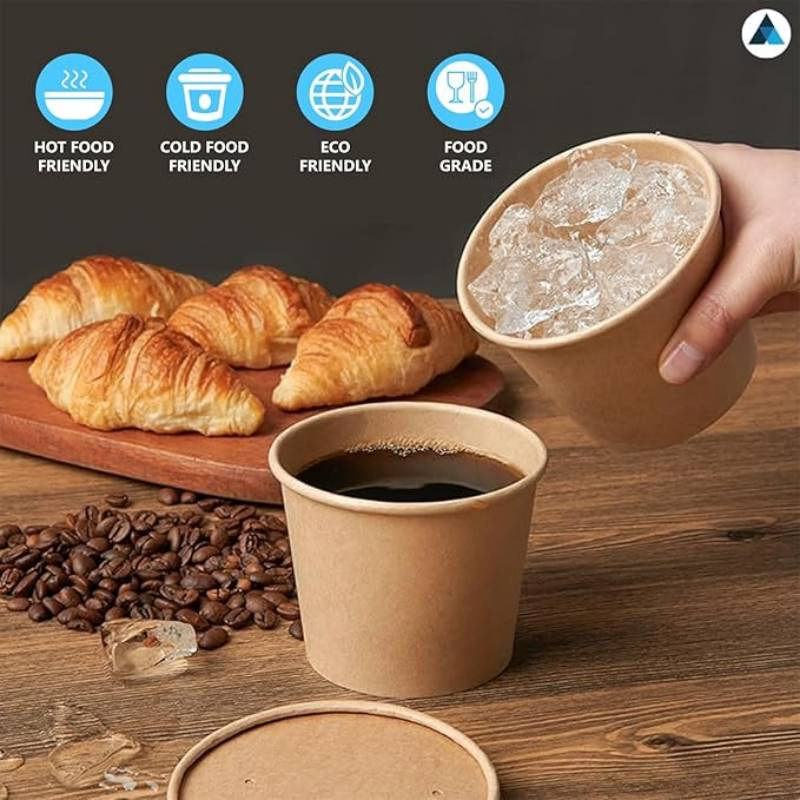 Бумажные контейнеры для еды 12 унций с крышками