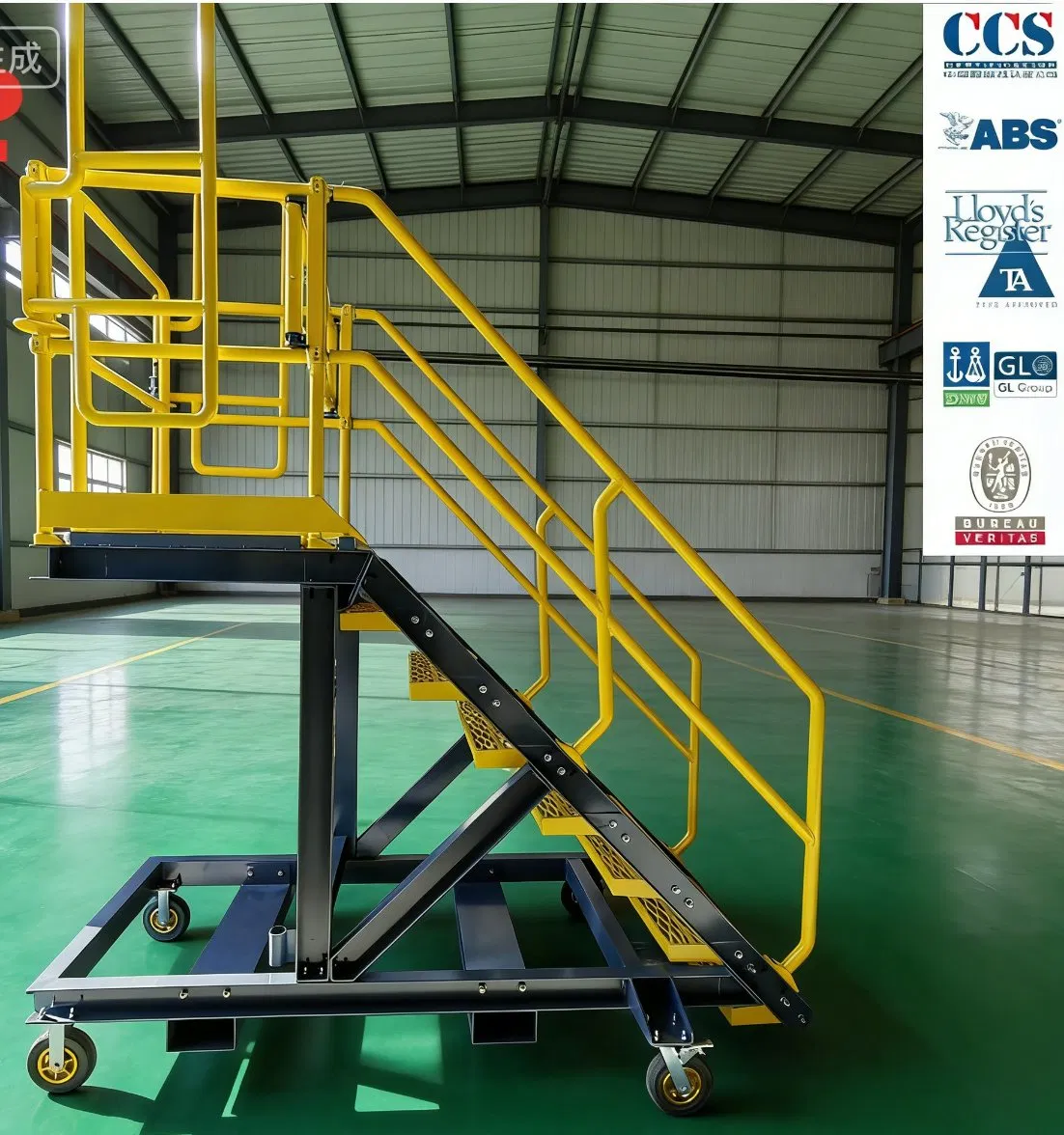 Industrial Movable Steel Aluminium Anti-Slip Mesh Platform Access Step Ladders Stairs
