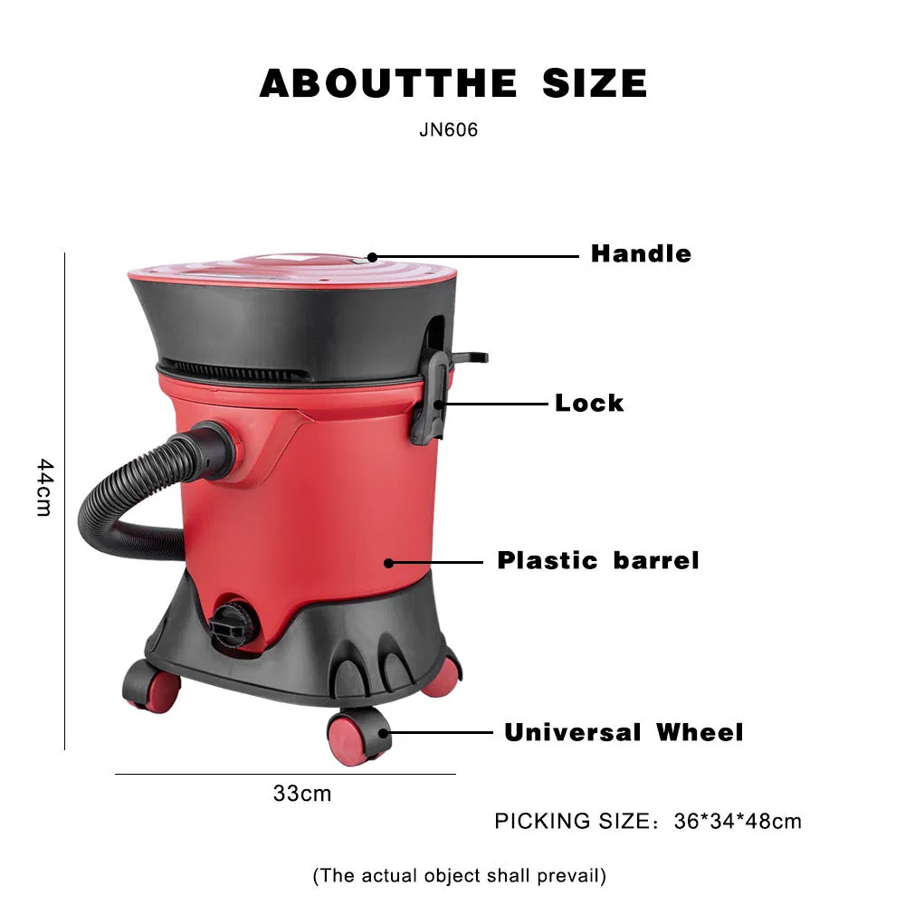 15L Silencer & Safe Plastic Portable Wet&Dry Vacuum Cleaner with HEPA Filtration