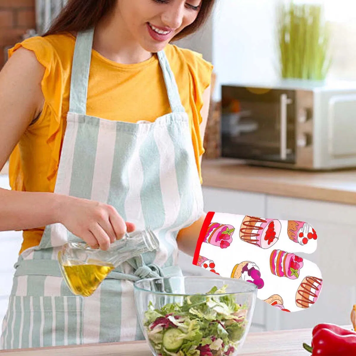 Best-Selling Baking Oven Baking Tray Heat Insulation Gloves, High-Temperature Resistant and Anti-Scalding Gloves