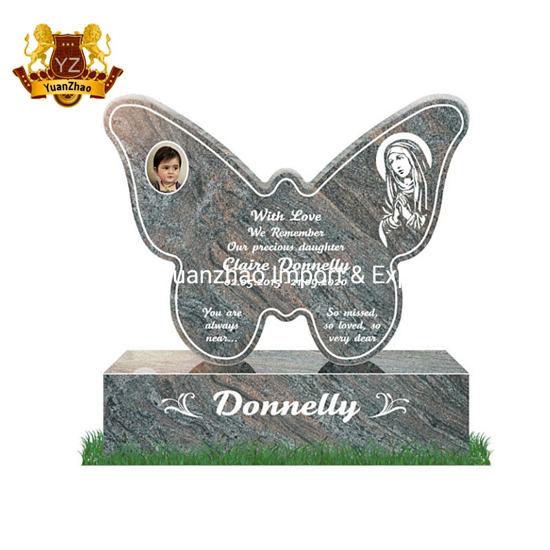 Grave Yard Decoration Teddy Bear Blue Pearl Granite Baby Children Tombstone