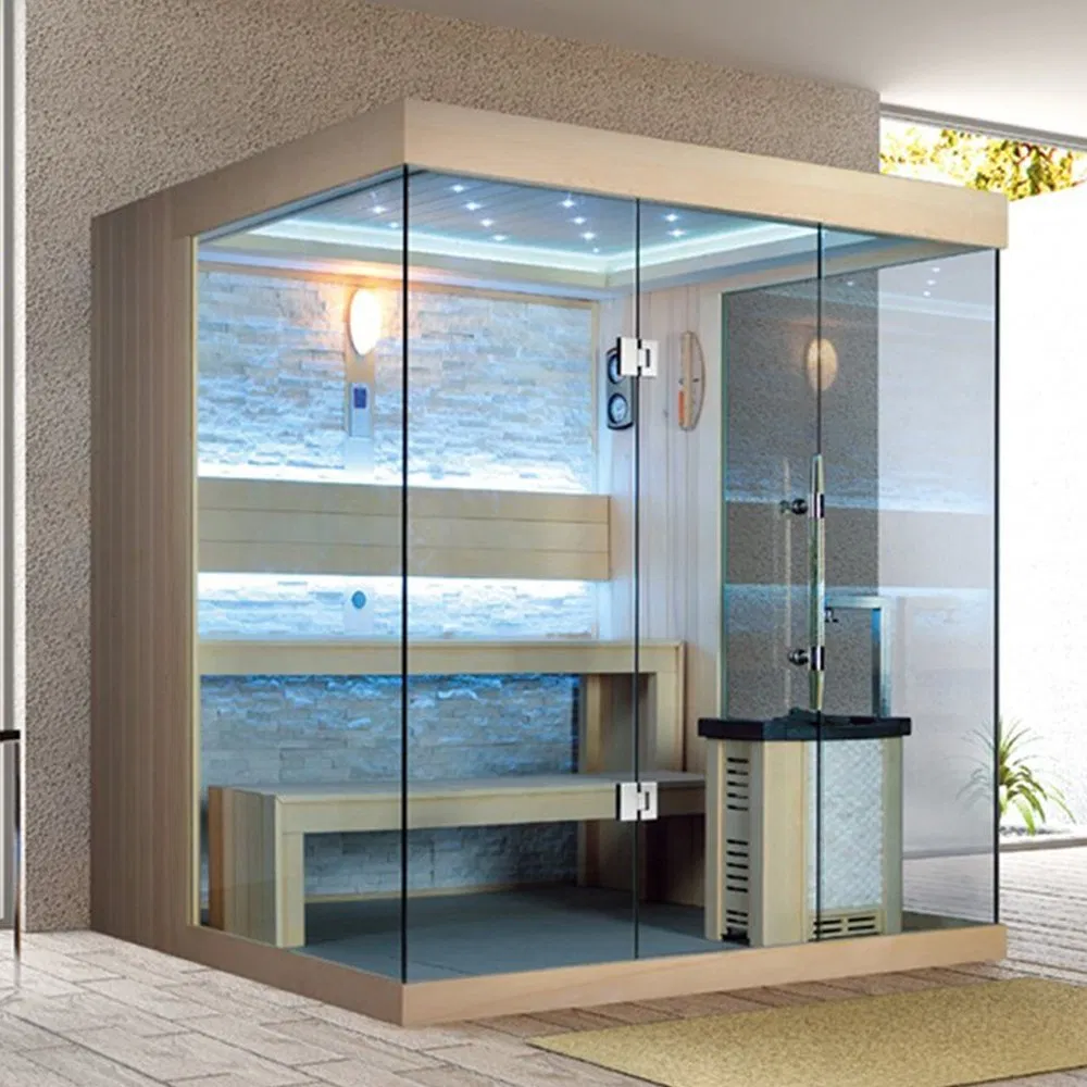 Комбинированная сауна-парная из кедра с компьютерным управлением