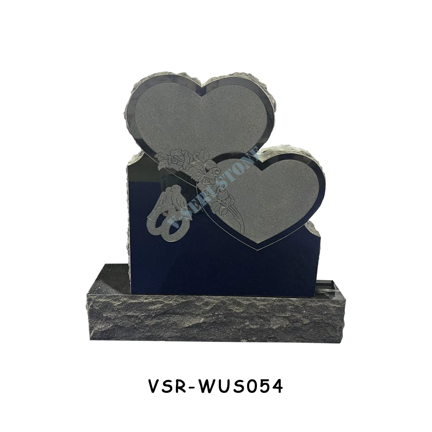 Blue Pearl Granite Headstone Gravestone Factory with Calla Pattern and Granite Vases