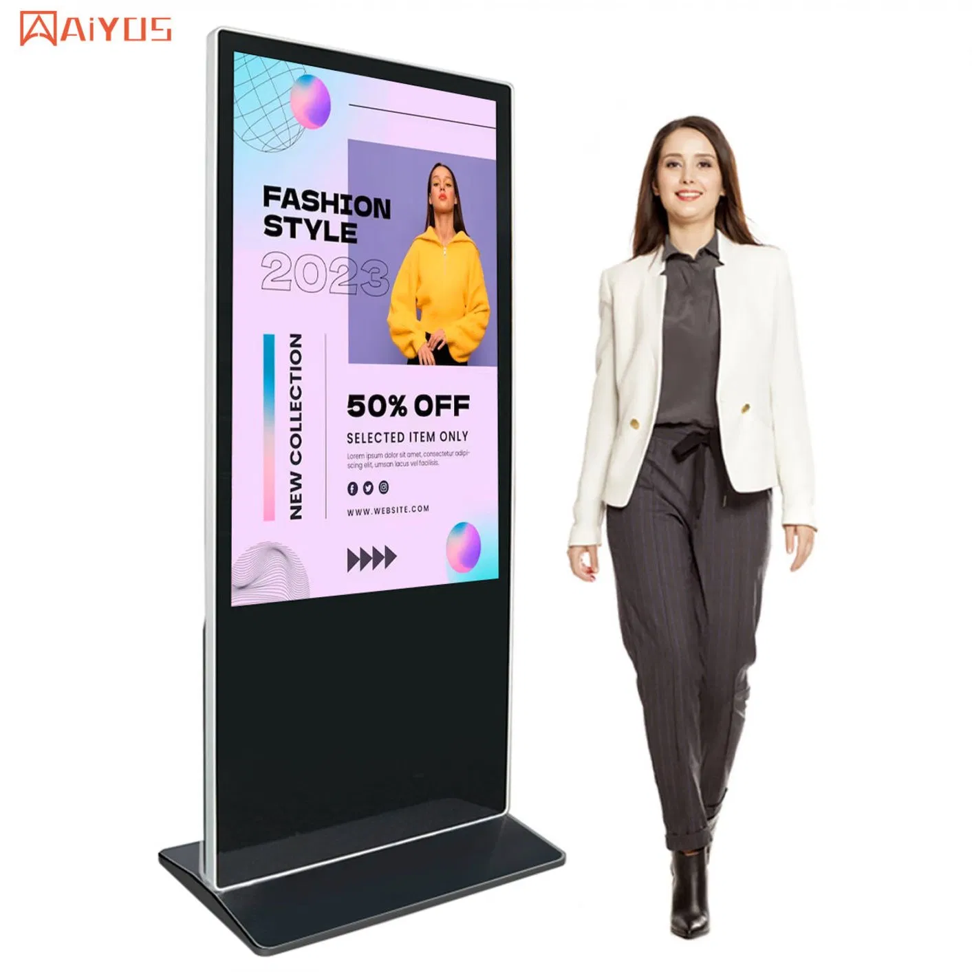 OEM Welcome WiFi 55 Inch Standalone Android Touch Screen Digital Signage