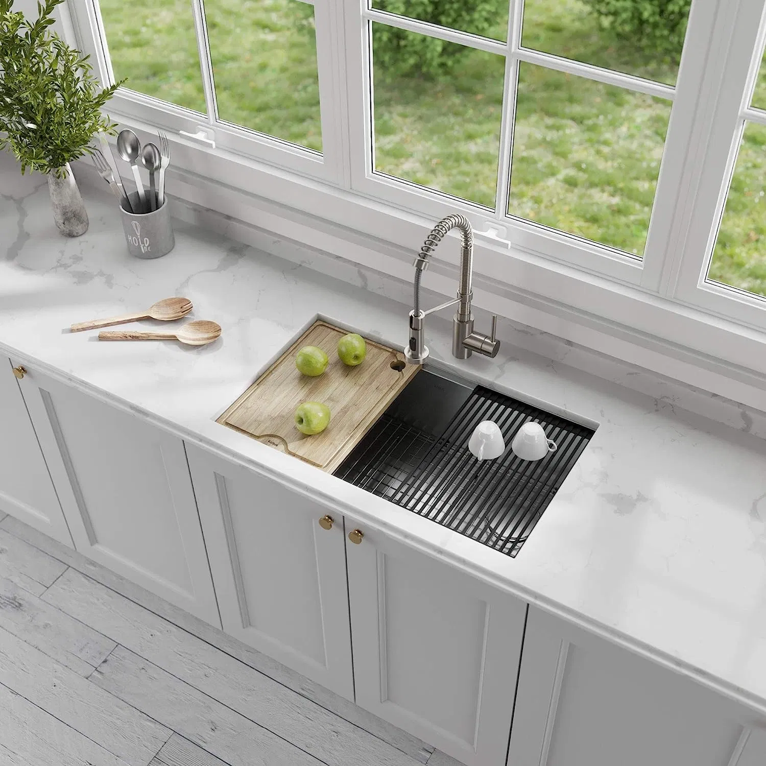 Ortonbath Kitchen Sink 30 Inch Undermount 16 Gauge Stainless Steel Kitchen Sink Single Bowl Workstation Sink