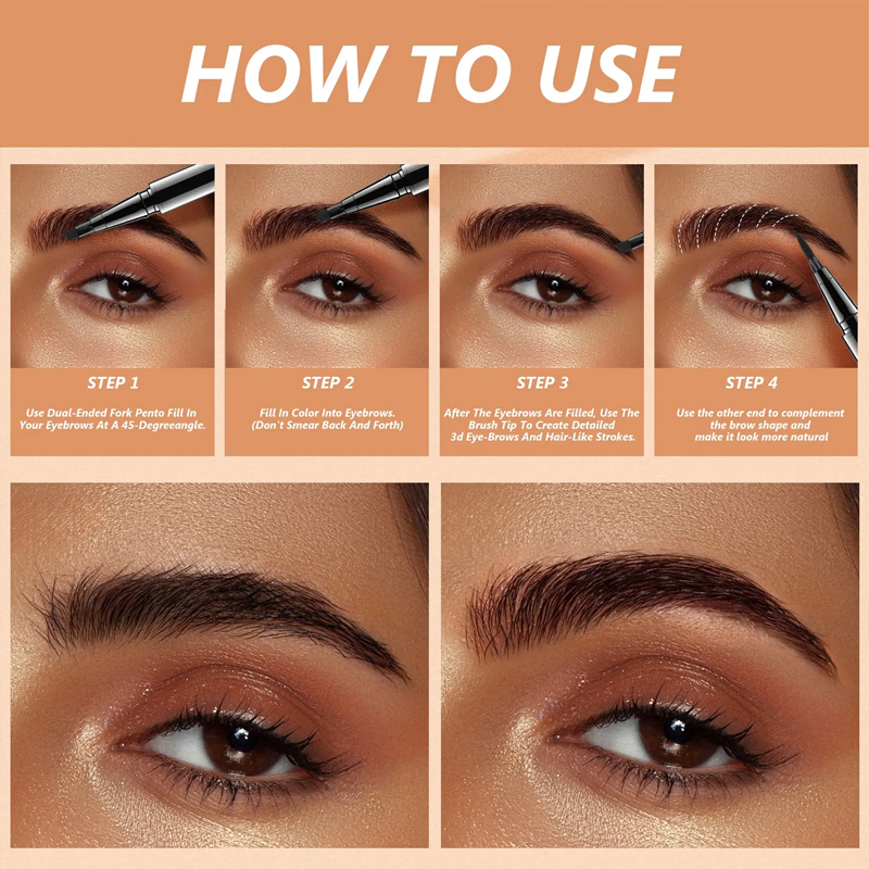 Ditong Waterproof 2 in 1 Natural Quick Dry Eyeliner Pen Long Lasting Eyeliner Pencil