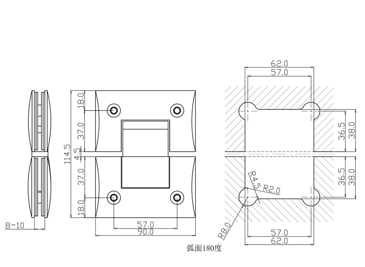Premium Stainless Steel Glass Patch Fitting for Doors