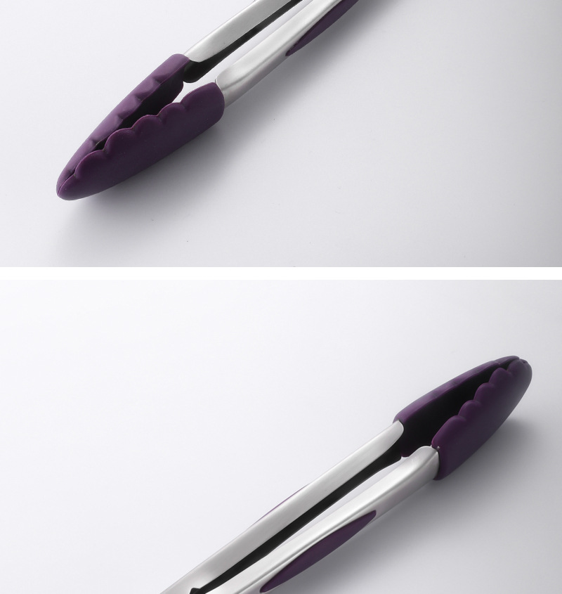 High Heat-Resistant Stainless Steel Kitchen Tongs with Silicone Tips, Kitchen Accessories