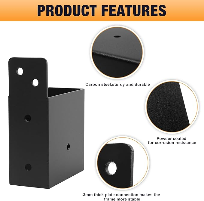 2" X 4" (Actual 1.6" X 3.6") Pergola Brackets for Pergolas, Gazebos, Log Cabins