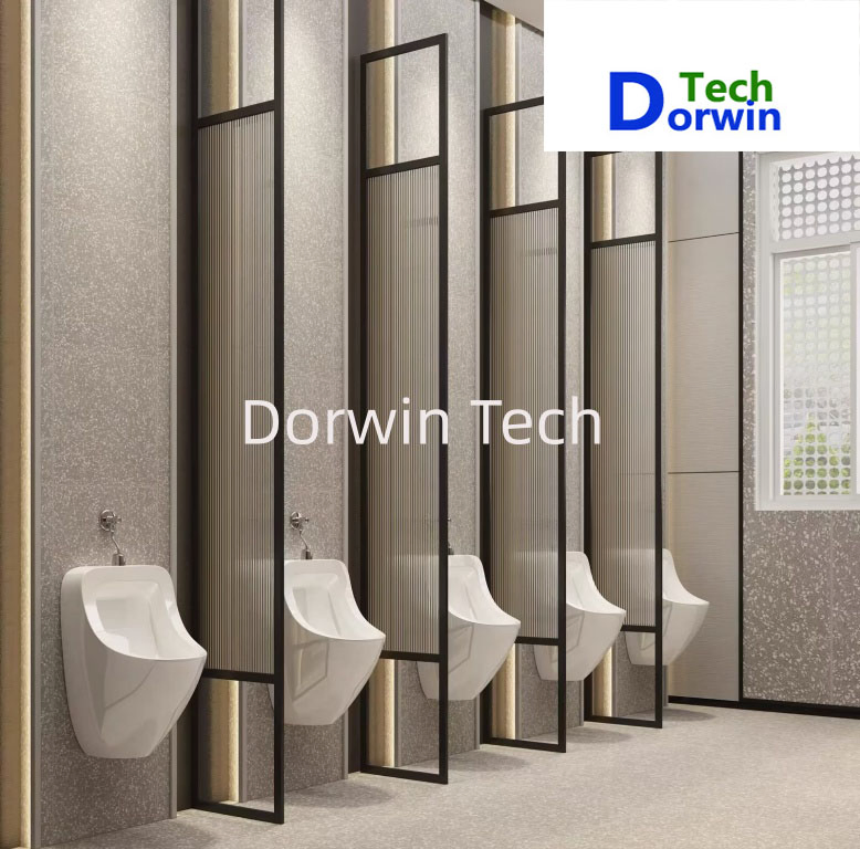 Hotel Lobby Bathroom Laminated Wire Glass Door Partition Screen