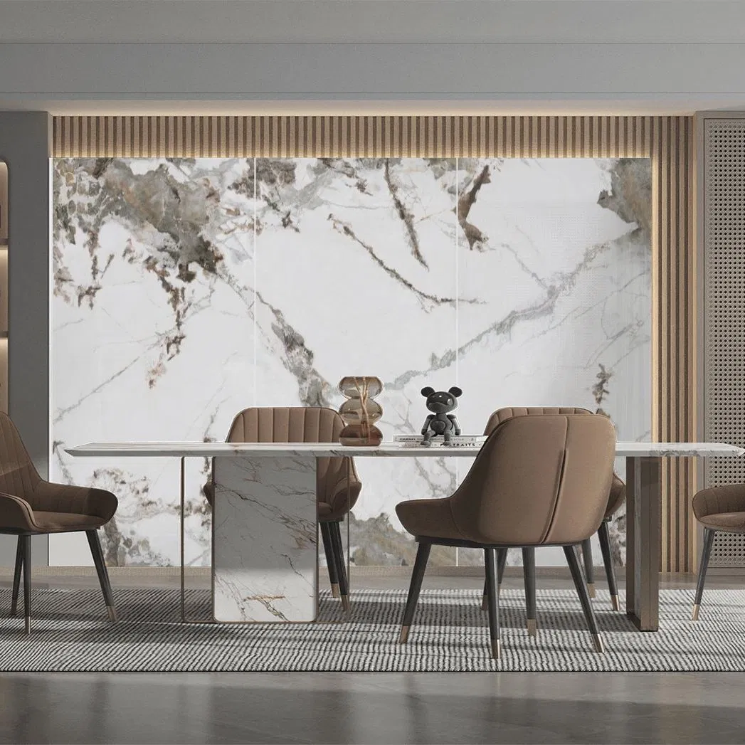 Luxurious Sintered Stone Marble Porcelain Tiles 1200*2400mm Flooring Wall Tiles for High-End Villa Entrance Halls