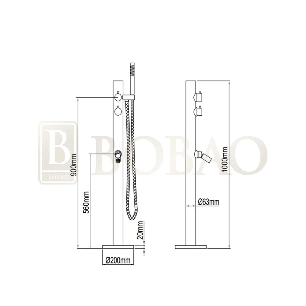 Outdoor Stainless Steel Shower with Versatile Rainfall and Adjustable Height