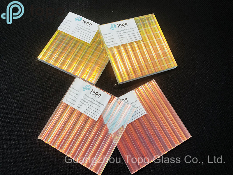 Pattern Laminated Art Glass with Different Angles Show Different Colors (LG-TP)