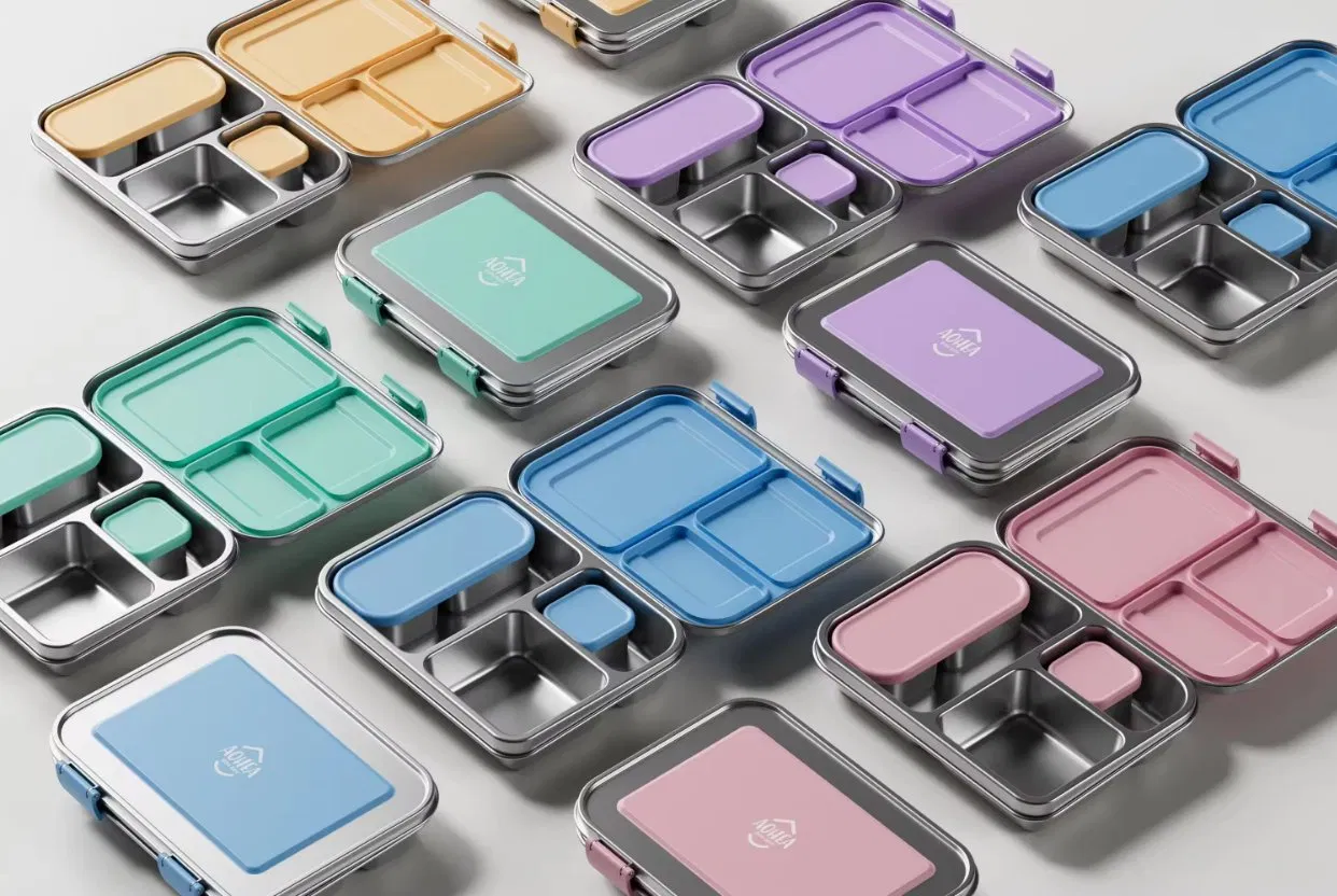 Детский ланчбокс Aohea из нержавеющей стали, зеленый