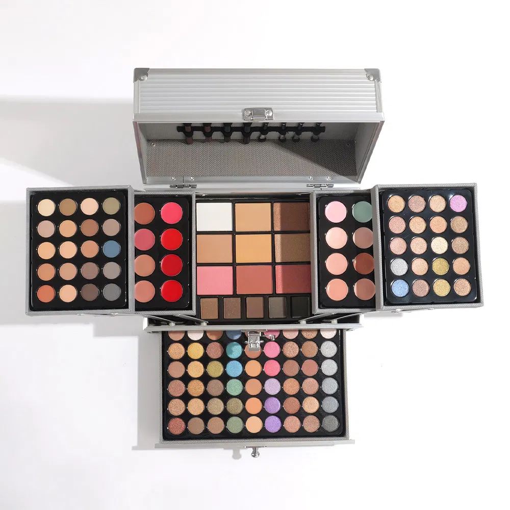 Face Eye Shadow Blush Beauty Makeup Set Eyeshadow Cosmetic Powder Palette Tool Box Gift Case Kit