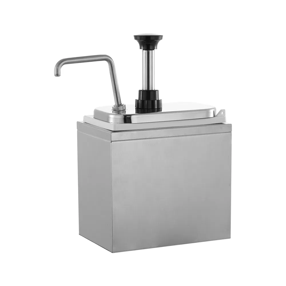 7 Quart Ketchup Dispenser Condiment Pump Station Stainless Steel Sauce Pump Dispenser