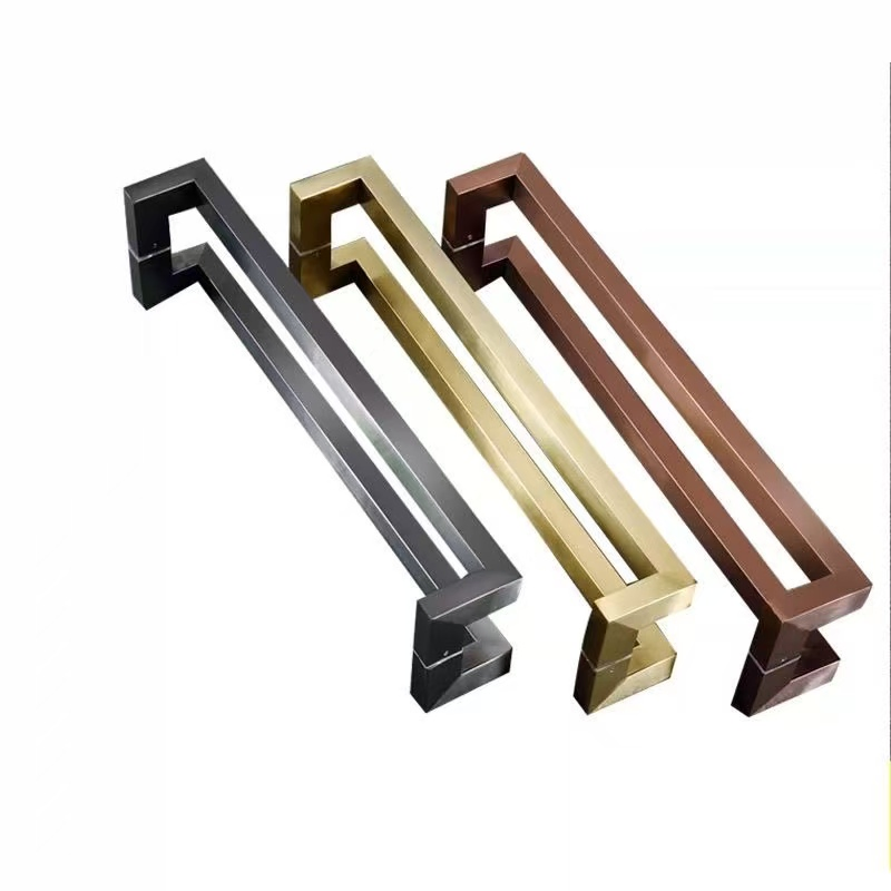 Double Bend Square Tube Stainless Steel Door Handle