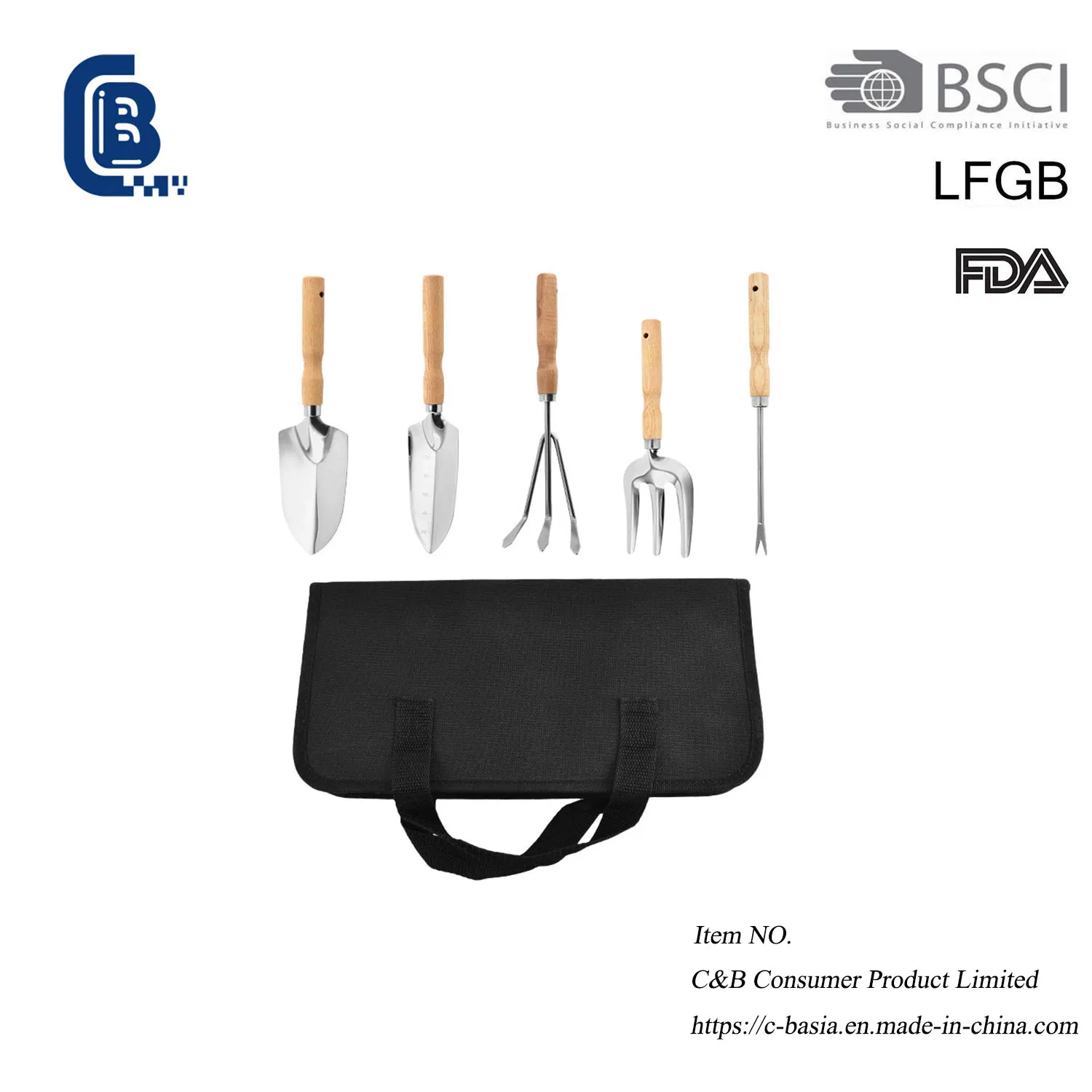 5 PCS Multifunction Garden Tools Kits Set with Carry Bag