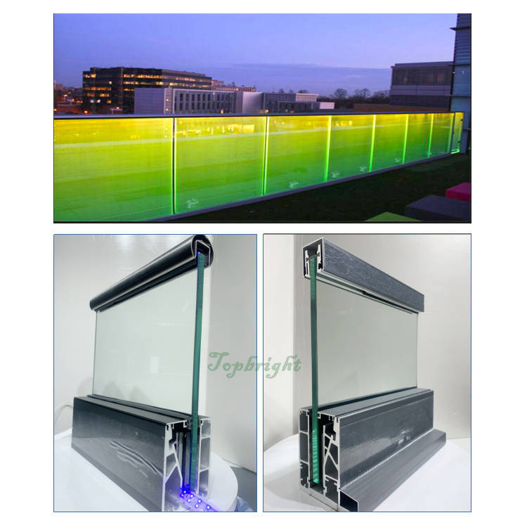 Modern Interior Railing Steel Baluster Aluminium Tempered Glass Railing U Channel System