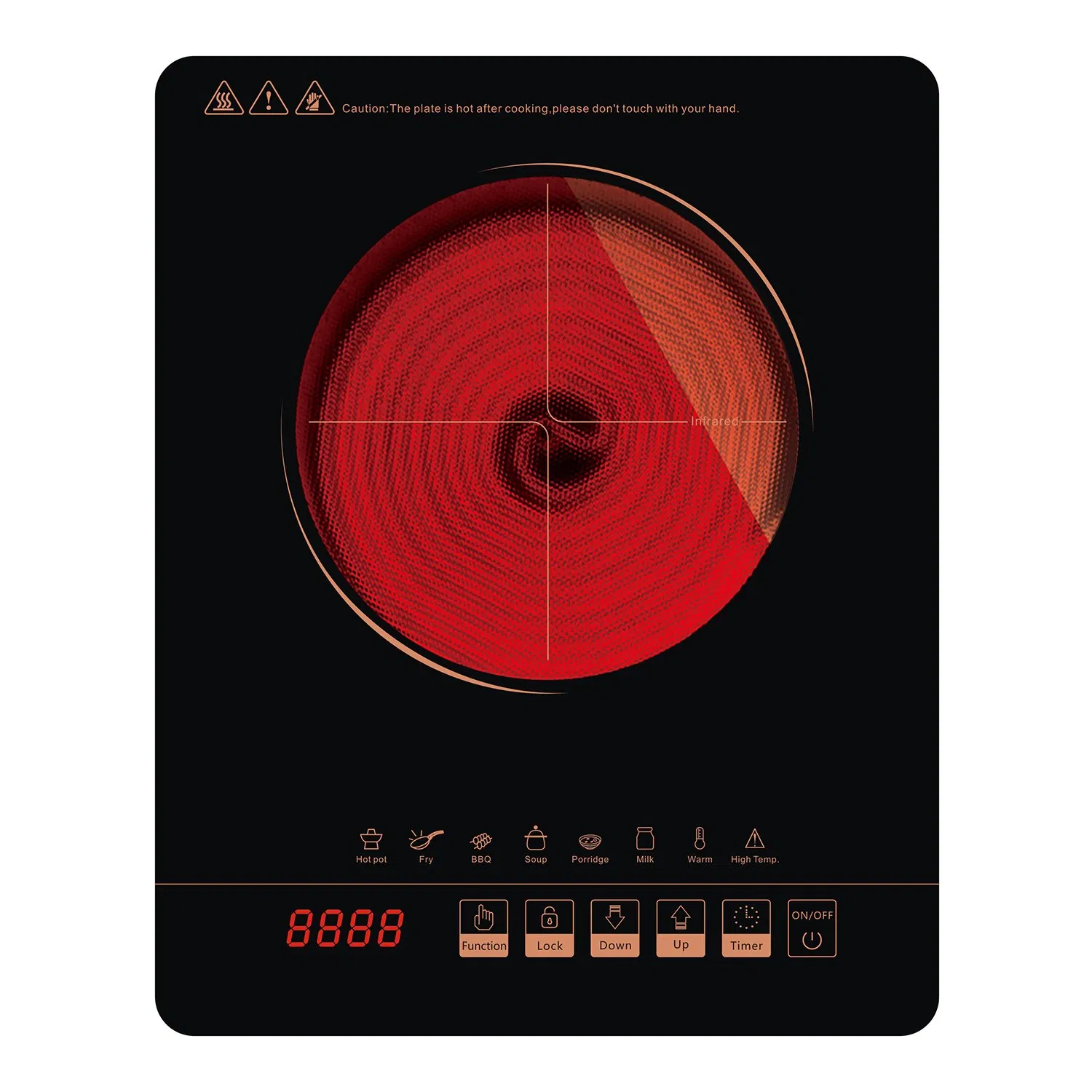 Countertop Single Hob Induction Cooking Hot Plate Infrared Cooker