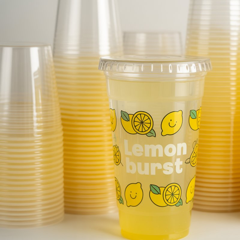 Прозрачные пластиковые стаканы 16 oz, одноразовые