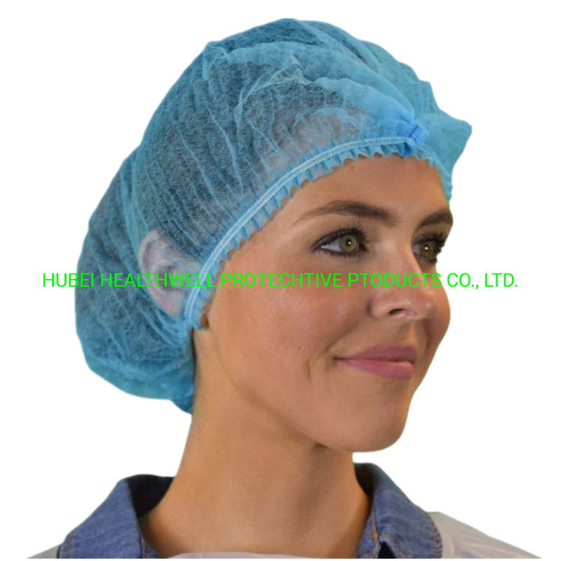 100 Pieces Disposable Non-Woven Clip Caps Mop Caps Hairnets Head Cover, 21"
