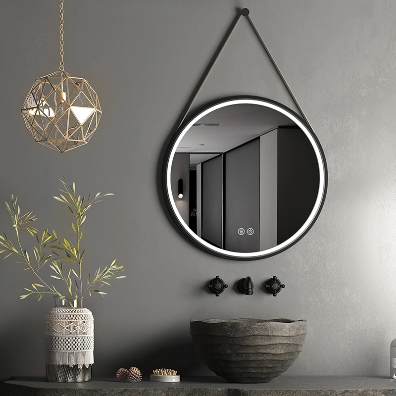 Wholesale Home Decoration Aluminum Smart Round Mirror LED Bathroom Wall Belt Mirror