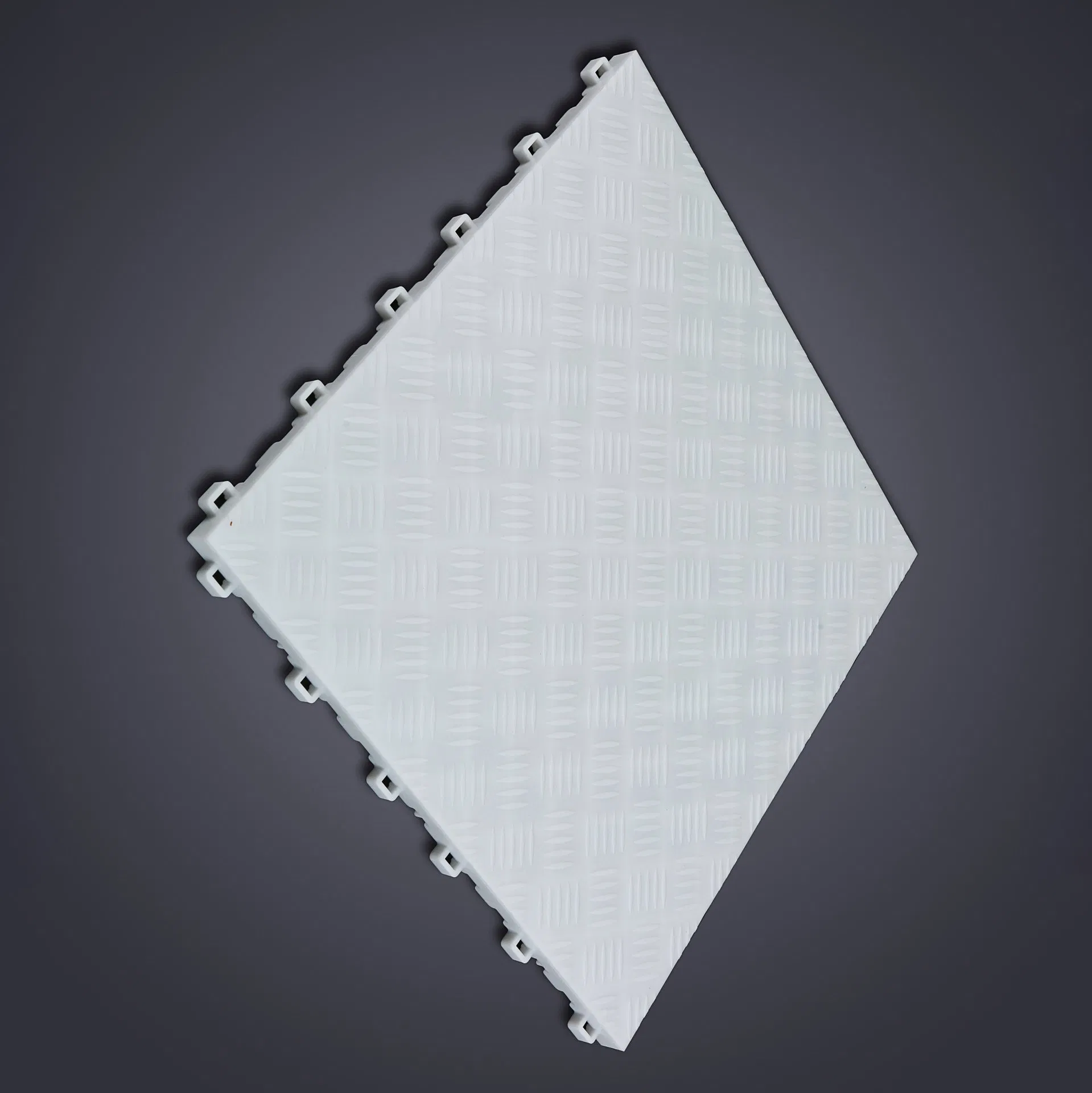 Ags Diamond Pattern Floor Interlocking Floor Tile Splicing Floor Mat UV Resistant Easy to Install Flooring for Workshops Gyms Basements