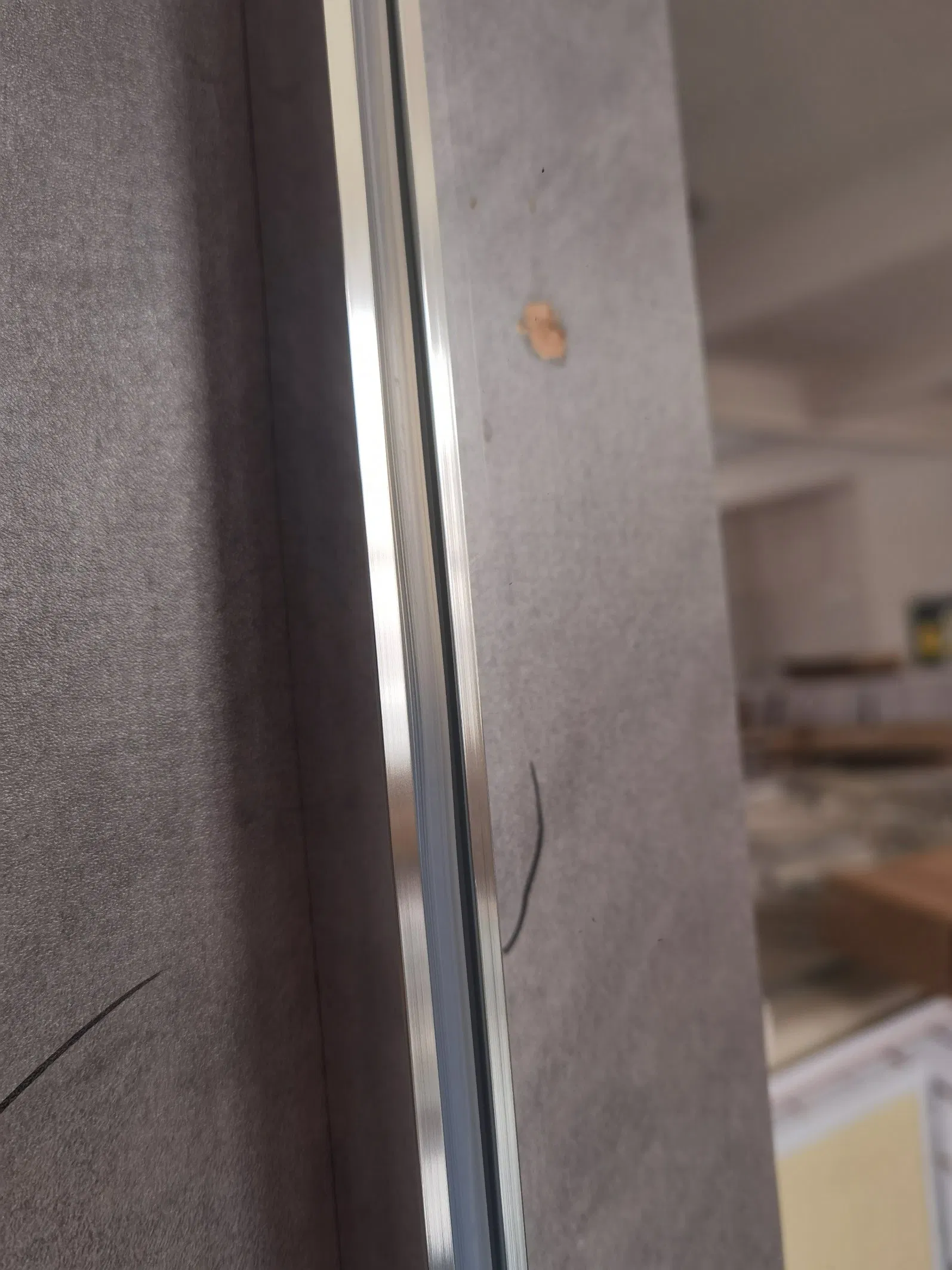 Chrome Frameless Walk in Shower Enclosure with Hinged Flipper Panel and Shower Tray