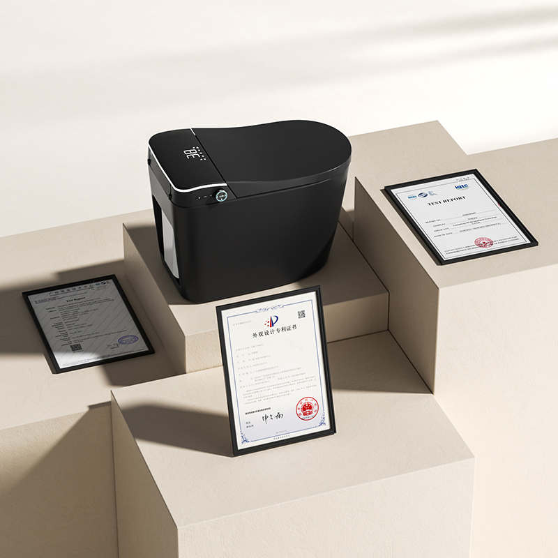 Modern Bathroom Smart Toilet Black Ceramic Automatic Flush Electronic Sensor Bidet Wc Intelligent Toilet