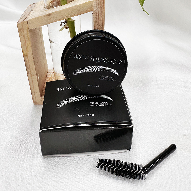 Long Lasting Custom Logo Styling Soap Gel Clear Eye Brow Wax Makeup Vegan Eyebrow Cream with Brush