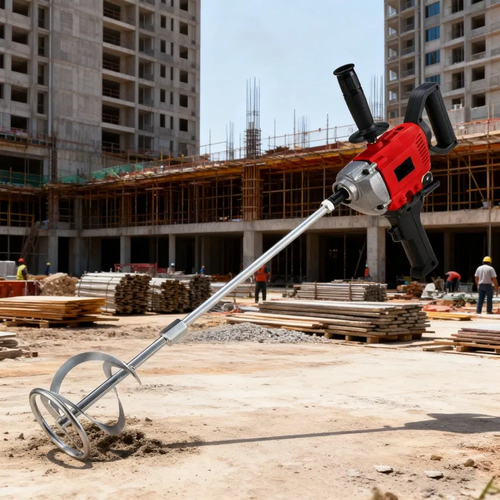 Glgw 220V 800W Portable Concrete Mixer Dismountable Electric Mixing Drill Powerful Vertical Electric Agitator Tool