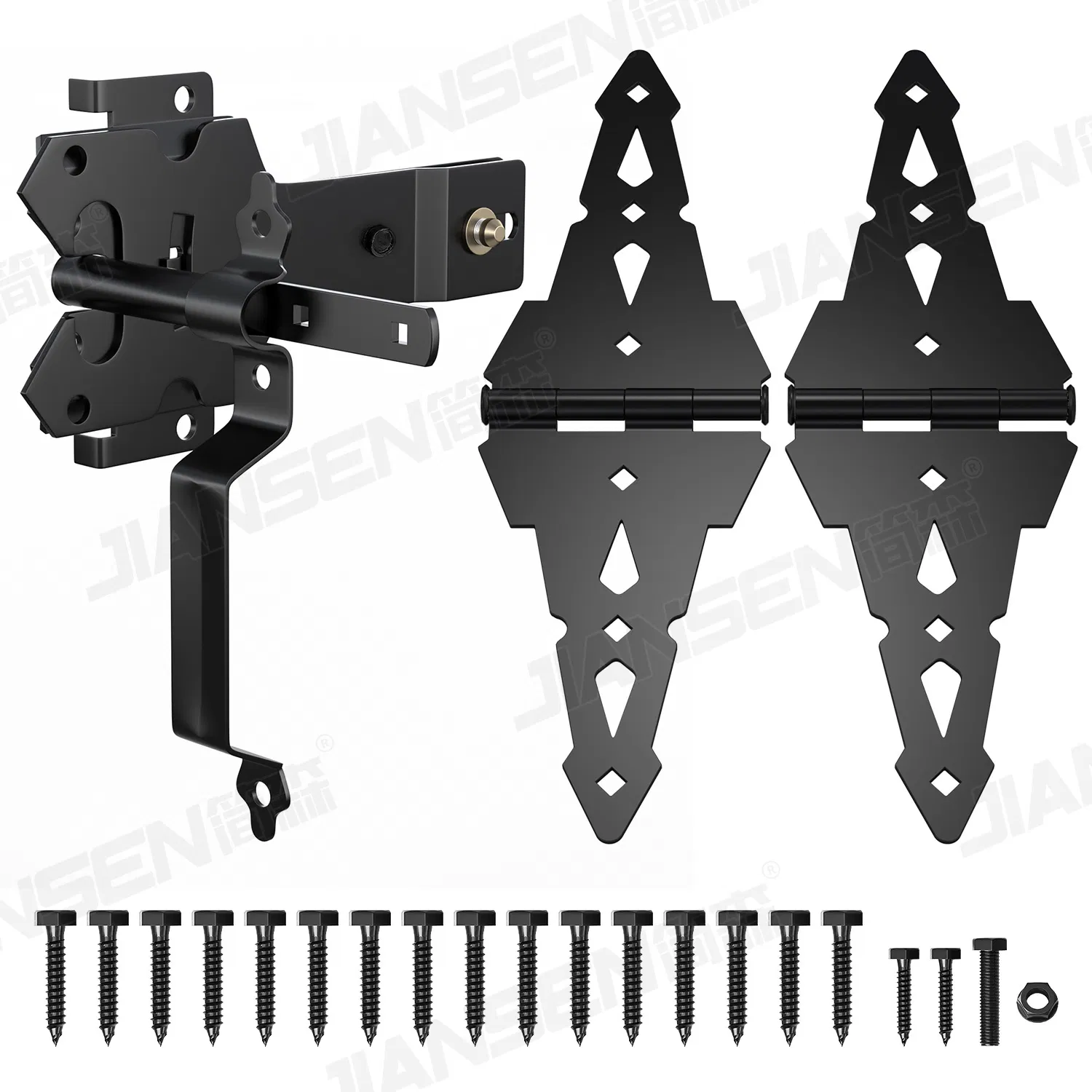 OEM Heavy Duty Wood Fence Gate Hinge Latch Metal Kit