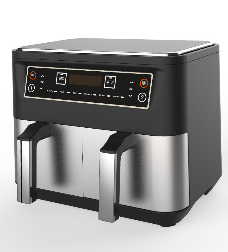 Dual Zone Visible Window Air Fryer Oil Free Automatic Electric Fryer Oven