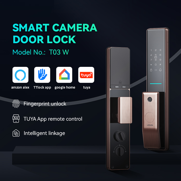 Leelen Cerraduras Digitales Security Deadbolt Door Lock APP Control Fingerprint Tuya Smart Door Lock Password