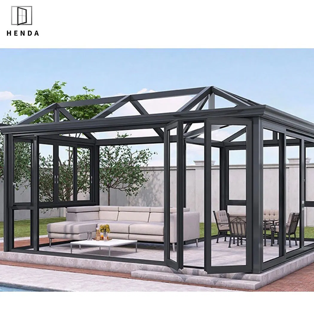Customized Aluminum Glass Houses Modern Glass House Glass Roof Panels Houses Sunroom System Sliding/Folding/Casement/Opening Window and Door Hurricane Impact