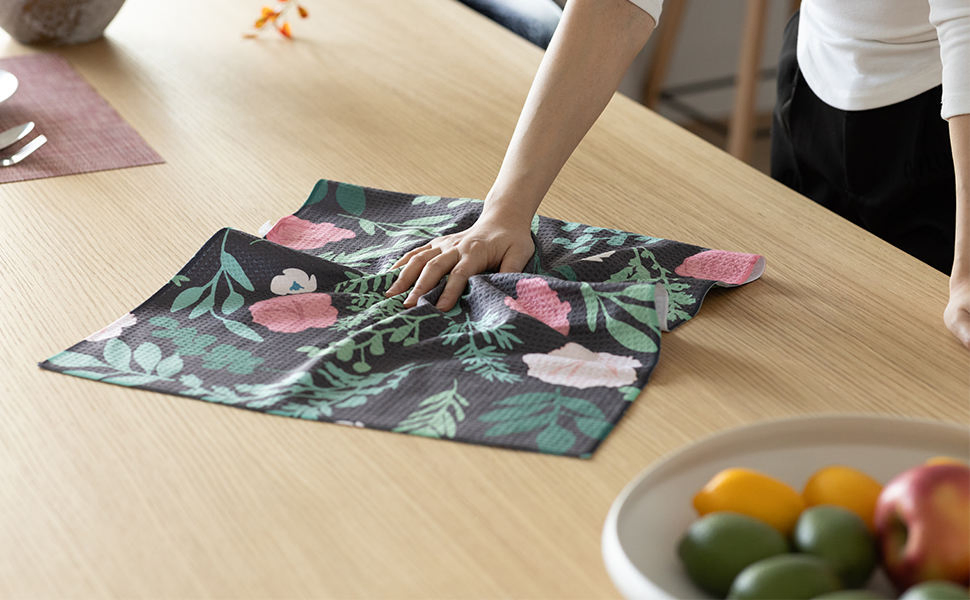 Personalized Waffle Weave Tea Towel Super Absorbent Knitted Kitchen Towel Custom Printing for Sublimation