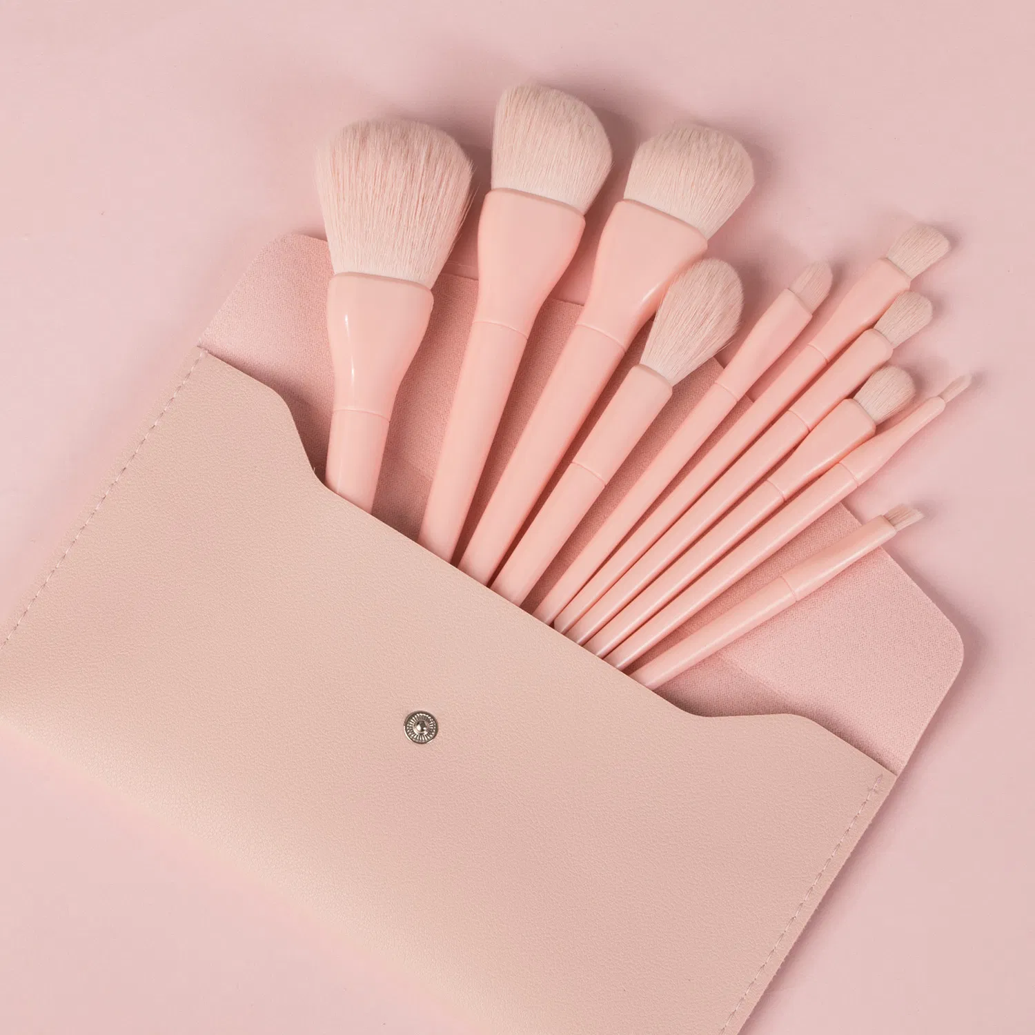 Factory 3colors Plastic Makeup Brush Set Orange Beauty Tool Blending Cosmetic Facial Brush
