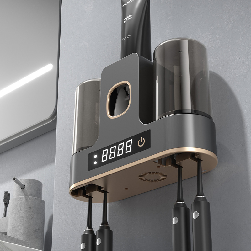 New Rechargeable Bathrooms Toothbrush Holder with UV Sterilizer, Drying Function and Toothpaste Dispenser