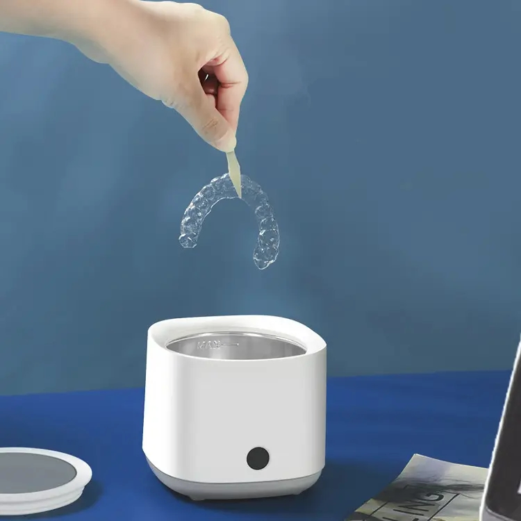 2023 New Luxsmile OEM Mini Dental Sonic Machine Portable Stainless Tank Jewelry Glasses Household Denture Ultrasonic Cleaner