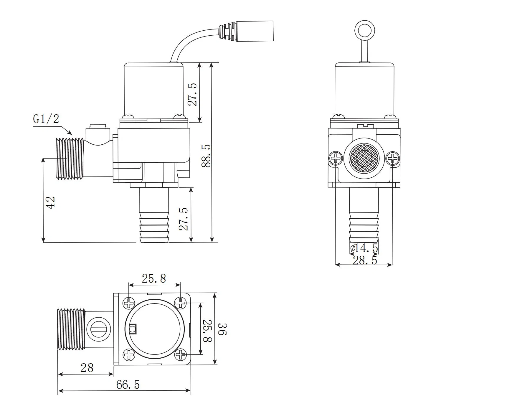 Xfdz Non-Contact Sensor Automatic Urinal Flush Valve Hotel 6V Solenoid Valve Latching Type