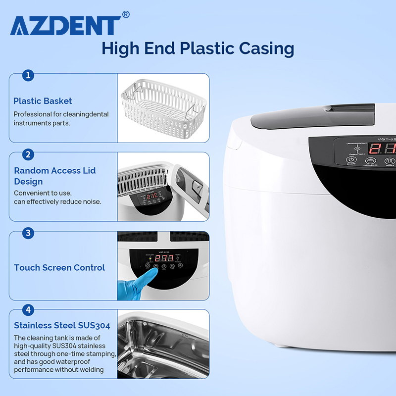 Fashion 2500ml Touch Screen Digital Ultrasonic Cleaners
