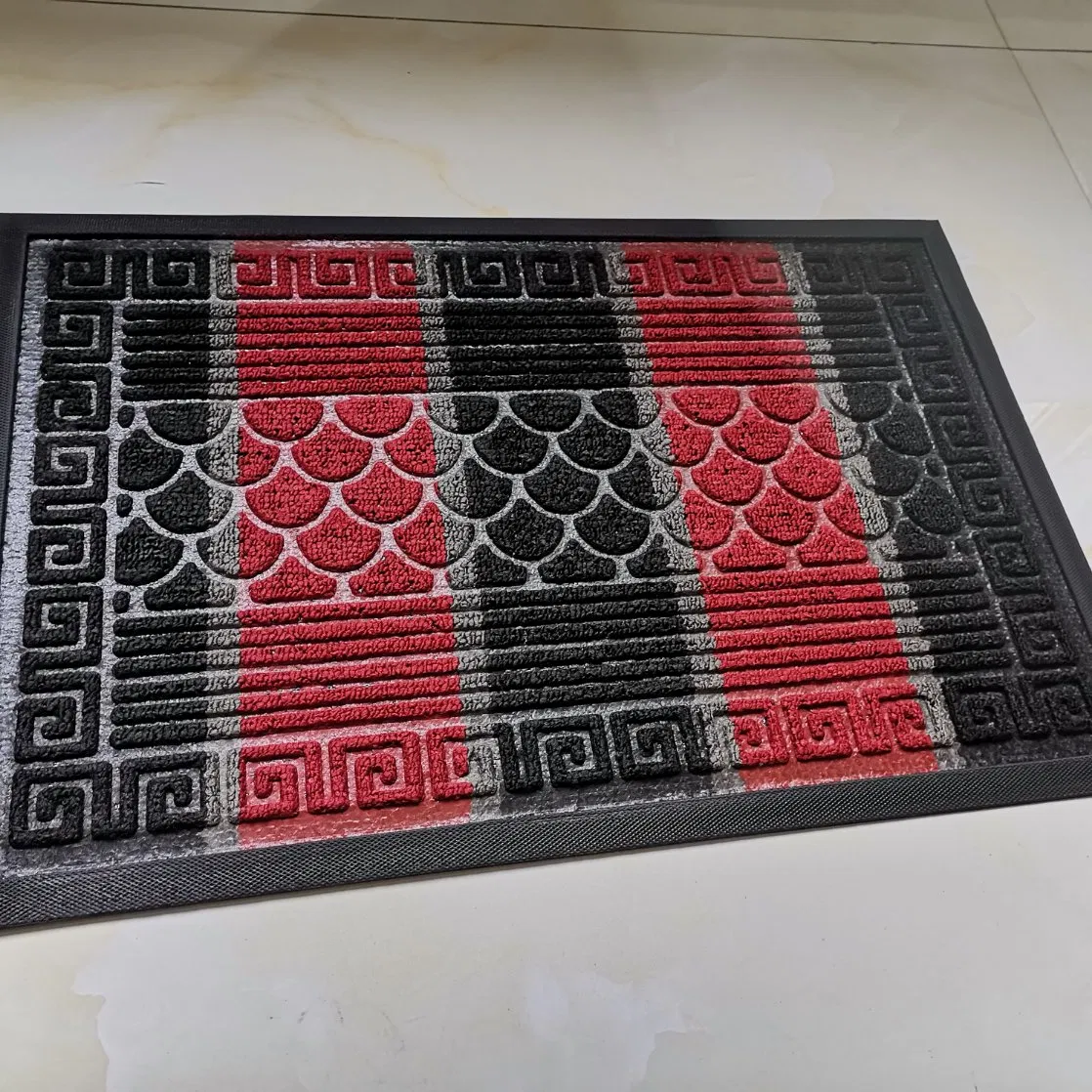 Custom Anti Fatigue Linen Fabric Non-Slip Floor Square Front Door Foot Mat Indoor Clear Kitchen Door Mat