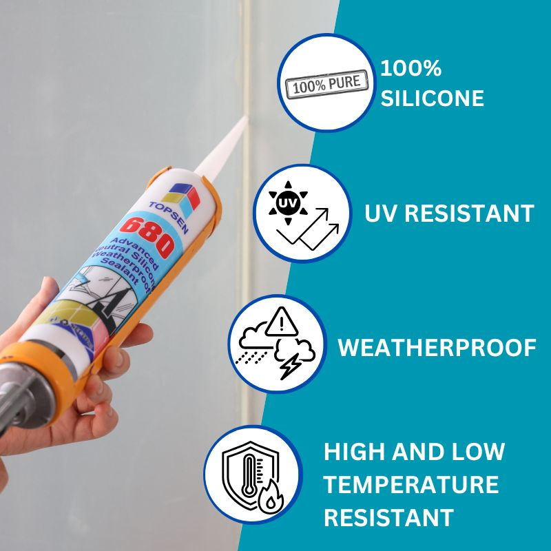 Construction Grade Topsen 680 Heat Mold Resistant Silicone Sealant