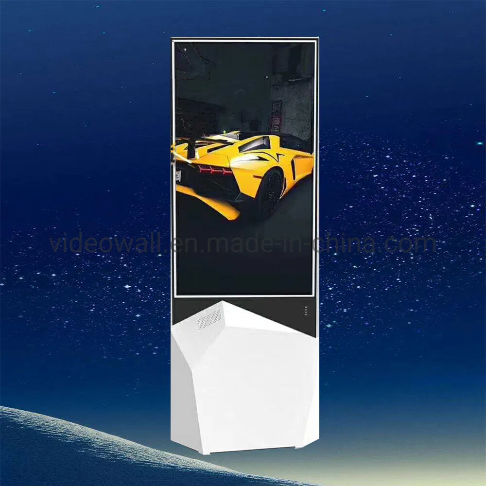 LCD Screen player 43" ultra thin floor stand double sided digital signage kiosk