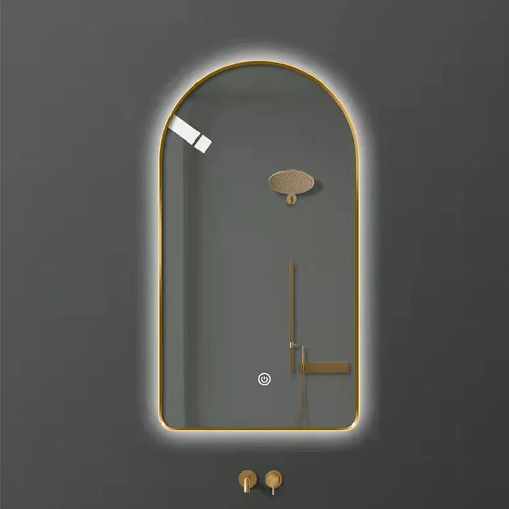 Gold Aluminum Oval Metal Frame Mirror Wall Mirror for Modern Home Decoration Luxury Interior for Bathroom Mirror